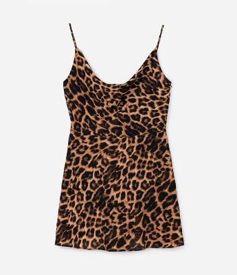 Vestido Curto Crepe Onça e Amarração Curve & Plus Size