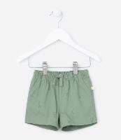 Bermuda Infantil em Sarja com Estampa de Mini Girafas - Tam 0 a 18 meses - 1