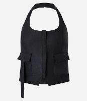 Colete Frente Única em Bengaline com Bolsos Cargo - 1