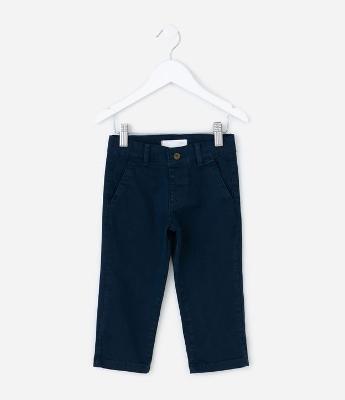 Calça Skinny Infantil em Sarja com Bolso Faca - Tam 1 a 4 anos