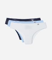 Kit 03 Calcinhas Biquíni em Microfibra com Estampa de Listras DelRio - 2