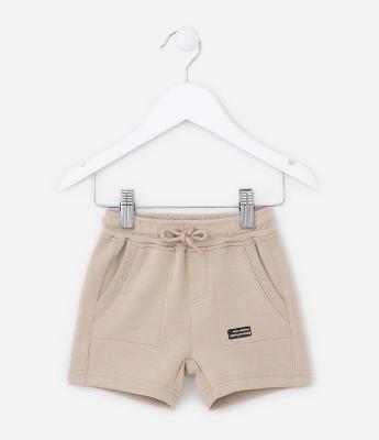 Bermuda Infantil em Modal com Bolsinhos - Tam  0 a 18 meses