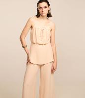 Macacão Reto em Viscose com Camada Sobreposta na Cintura - 4