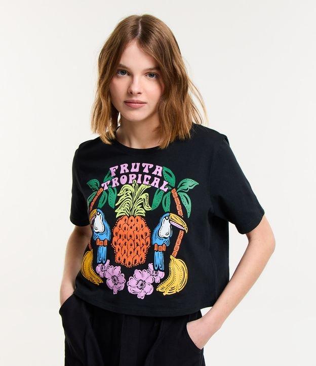 Blusa T-shirt em Algodão com Estampa Fruta Tropical - 1
