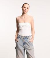 Body Tomara que Caia em Jersey com Busto Duplo Franzido - 2