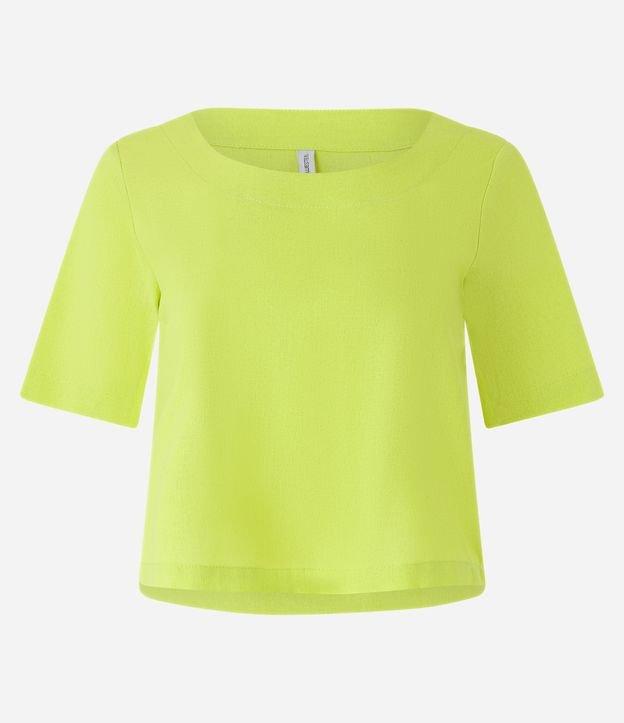 Blusa T-shirt em Viscose com Linho e Manga Curta - 1