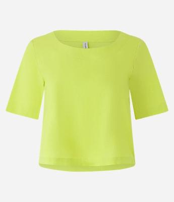Blusa T-shirt em Viscose com Linho e Manga Curta