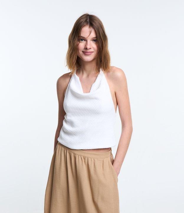 Blusa em Tricô Frente Única com Decote Degagê - 2