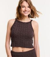 Blusa Cropped em Tricô com Gola Halter e Textura - 1