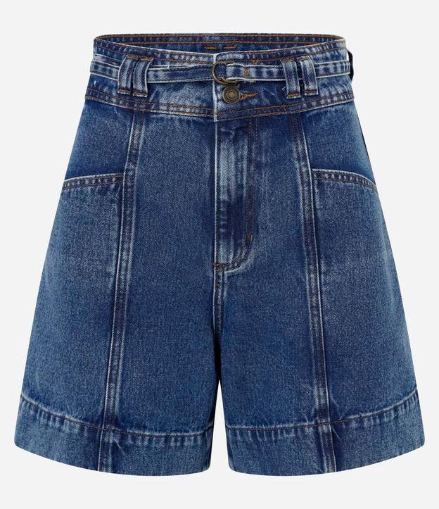 Short Regular Cintura Alta em Jeans com Cinto de Tecido - 1