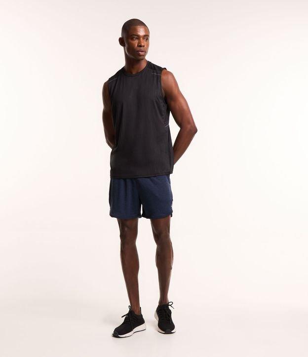 Bermuda Esportiva em Microfibra Fundo Mescla com Refletivos - 1