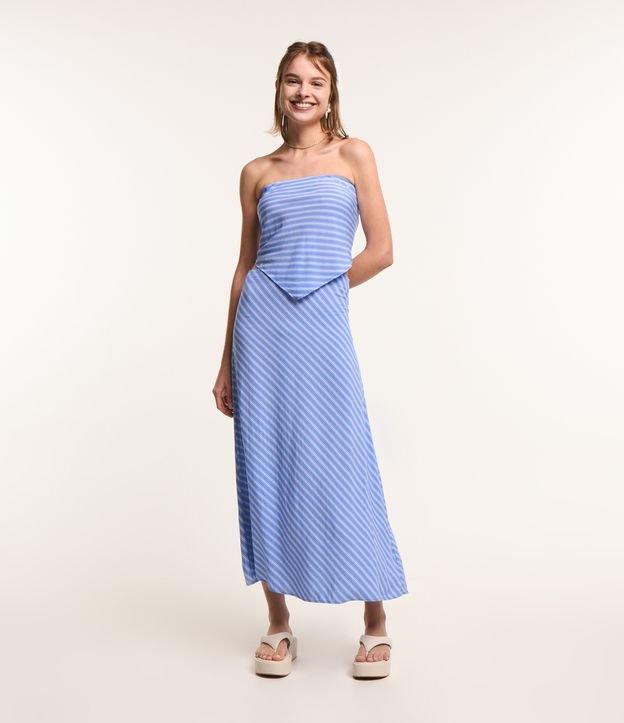 Saia New Midi em Viscose com Listras em Fio Tinto - 1