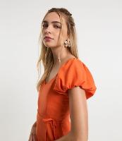 Macaquinho Short Saia com Linho Transpassado - 2