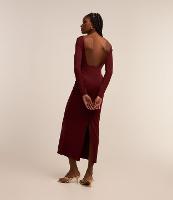 Vestido New Midi com Costas Abertas e Fenda - 1