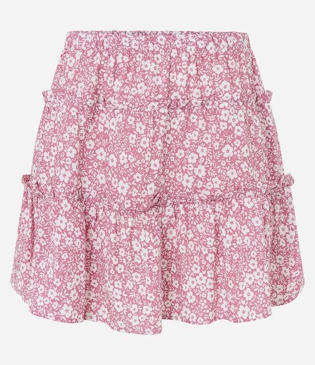 Saia Curta em Viscose com Babadinho e Estampa Floral Liberty - 2