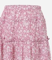 Saia Curta em Viscose com Babadinho e Estampa Floral Liberty - 1