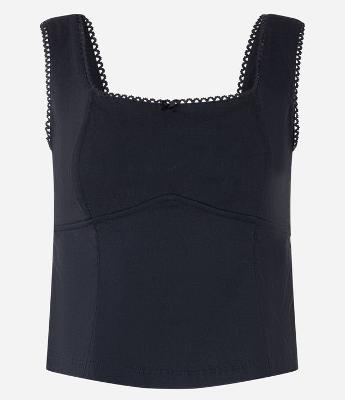 Blusa de Alça em Bengaline com Detalhe na Costura