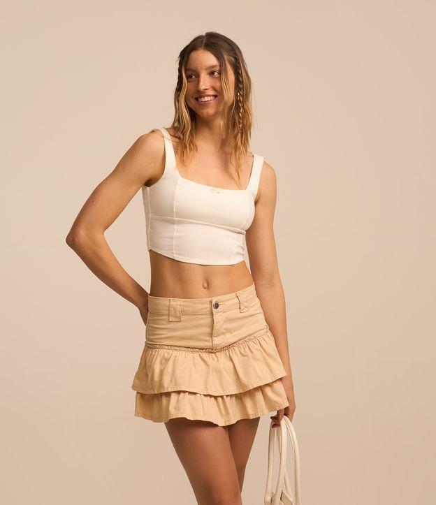 Blusa de Alça em Bengaline com Detalhe na Costura - 2