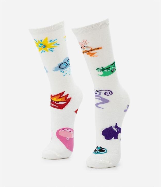 Meia Cano Alto em Algodão com Estampa Divertidamente 2 - 1