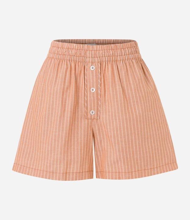 Short em Tricoline com Cós Elástico e Botões Frontais - 1