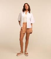 Short em Tricoline com Cós Elástico e Botões Frontais - 2