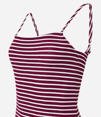 Vestido New Midi em Ribana Listrada e Fenda