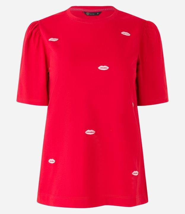 Blusa em Algodão com Manga Bufante e Bordado Boquinhas - 1