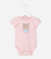 Body Infantil em Algodão com Estampa de Ursinha Pulando Corda - Tam 0 a 18 meses - 1