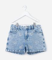 Short Infantil em Jeans com Brilhos Aplicados - Tam 5 a 14 Anos - 1