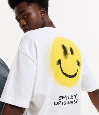 Camiseta Boxy em Algodão Malhão com Estampa Just Smiley