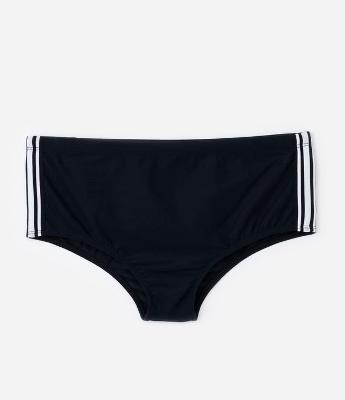 Sunga em Microfibra com Cordão Interno e Listras Laterais