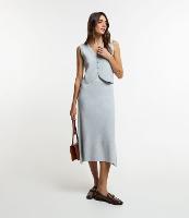 Saia Midi Evase em Viscose com Cós Elástico - 1