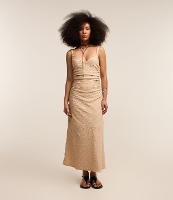 Vestido New Midi Texturizado com Alcinhas Finas - 1