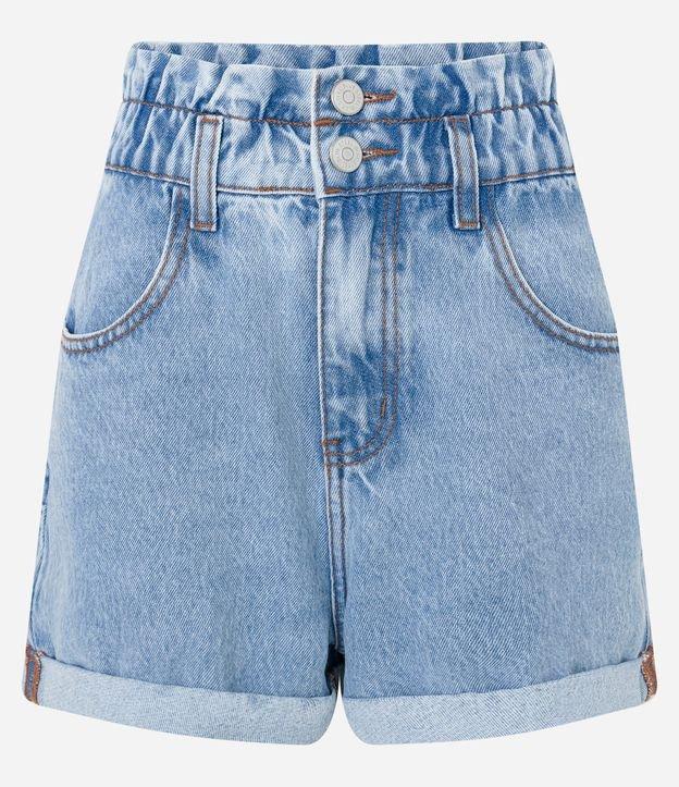 Short Baggy Cintura Alta em Jeans com Barra Dobrada - 2
