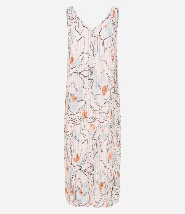 Vestido Midi em Chiffon com Textura Plissada e Estampa Floral - 2