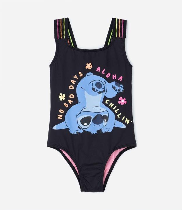 Maiô Infantil com Tira Larga e Estampa do Stitch - Tam 5 a 12 anos - 1