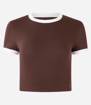 Blusa T-shirt em Algodão com Detalhes Contrastantes