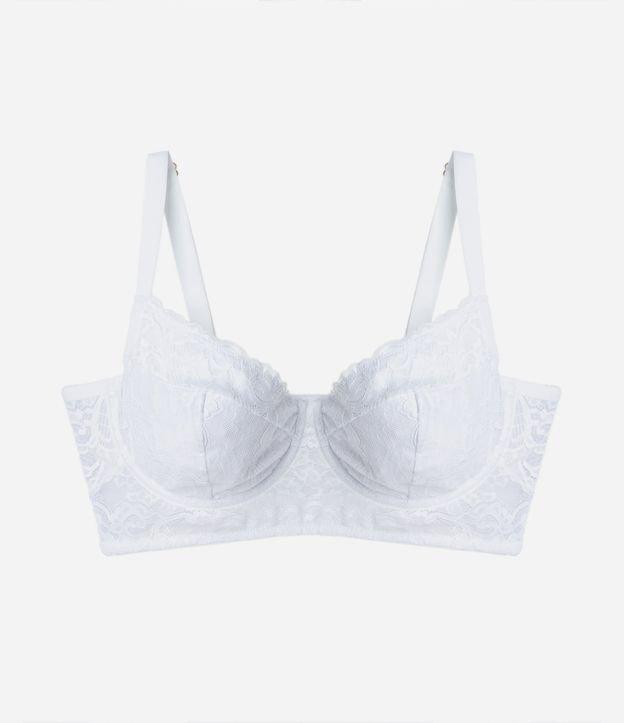 Sutiã Alongado Meia Taça em Renda Floral sem Bojo com Aro Curve & Plus Size - 1