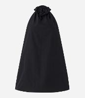 Vestido Balonê em Crepe com Aplicação de Flor na Gola - 1