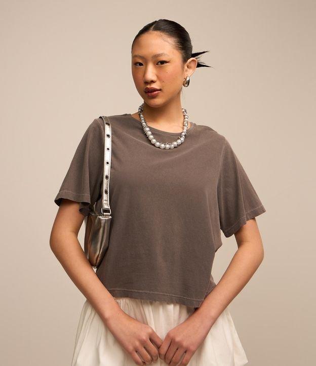 Blusa T-shirt em Algodão Estonado - 2