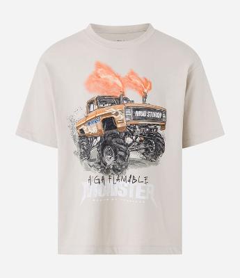 Camiseta Boxy em Algodão e Estampa Monster Truck