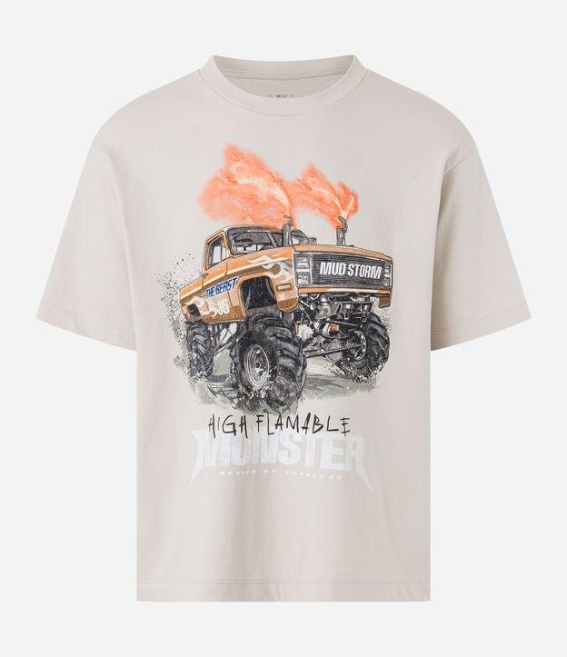 Camiseta Boxy em Algodão e Estampa Monster Truck - 1