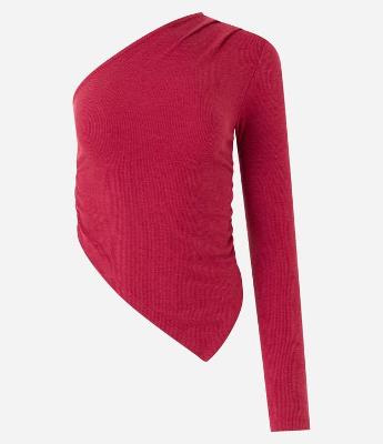 Blusa em Ribana com Decote Assimétrico