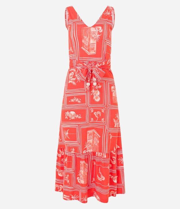Vestido New Midi em Viscose com Amarração na Cintura - 2