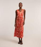 Vestido New Midi em Viscose com Amarração na Cintura - 1