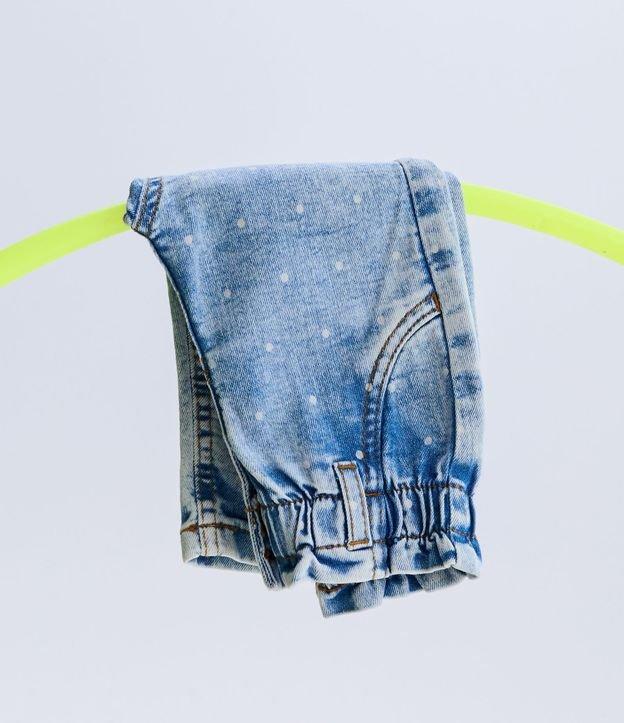 Calça Clochard Infantil em Jeans com Estampa em Poá - Tam 3 a 18 Meses - 2