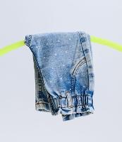 Calça Clochard Infantil em Jeans com Estampa em Poá - Tam 3 a 18 Meses - 2