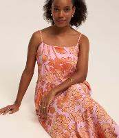 Vestido Midi em Viscose com Alcinha e Estampa Floral - 1