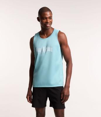 Regata Esportiva em Tecnologia Dry com Estampa Retangular com Listras em 3D