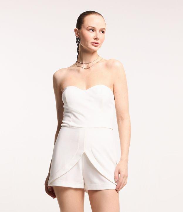 Macaquinho em Crepe Tomara que Caia com Sobreposição Arredondada - 2